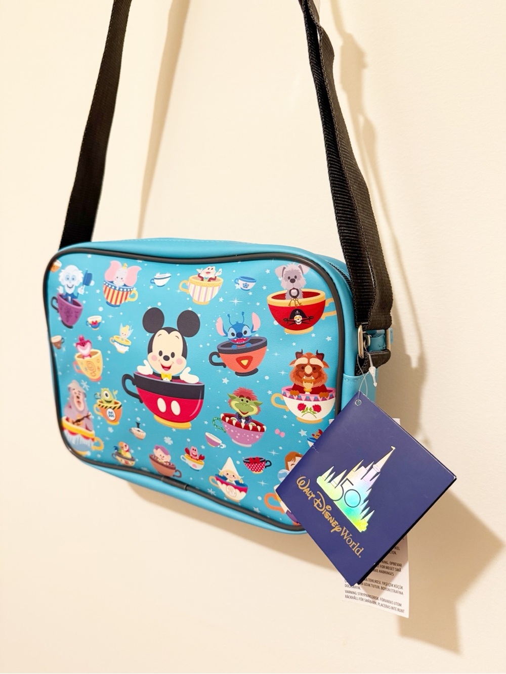 Disney Parks 50th Anniversary Jerrod Maruyama Magic Kingdom Cuties Crossbody Bag